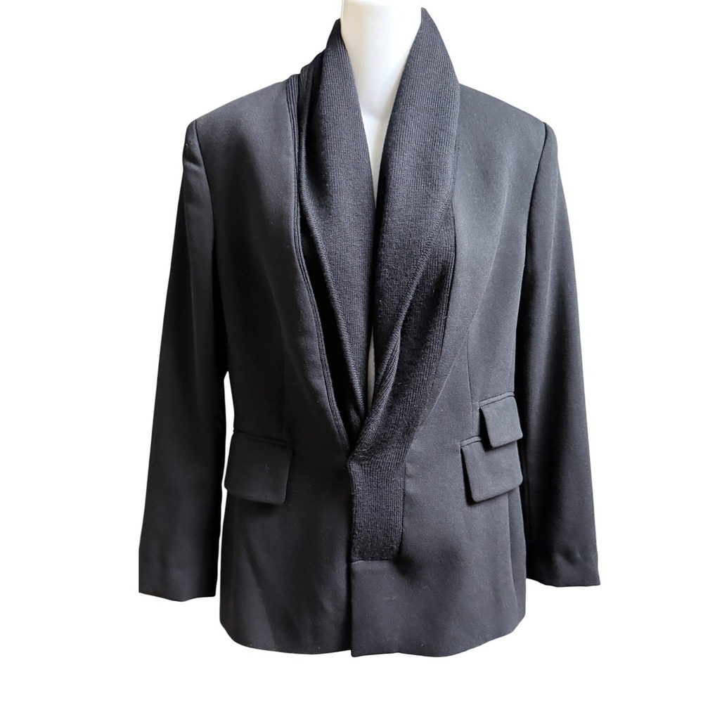 Dirk Bikkembergs Blazer Wool Ribbed Shawl Collar IT 44 Italy Luxury Designer